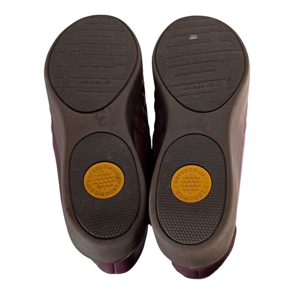 Fitflop Ankle Boot  Bootie Mila Diamond Quilted Shearling Purple Leather Women 7 - Picture 8 of 9